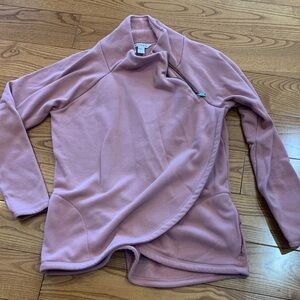 Athleta Dusty Rose Fleece Wrap Pullover size L